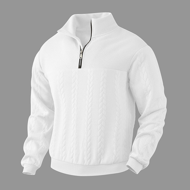Men’s Heavyweight Knitted Jacquard Pullover Sweatshirt