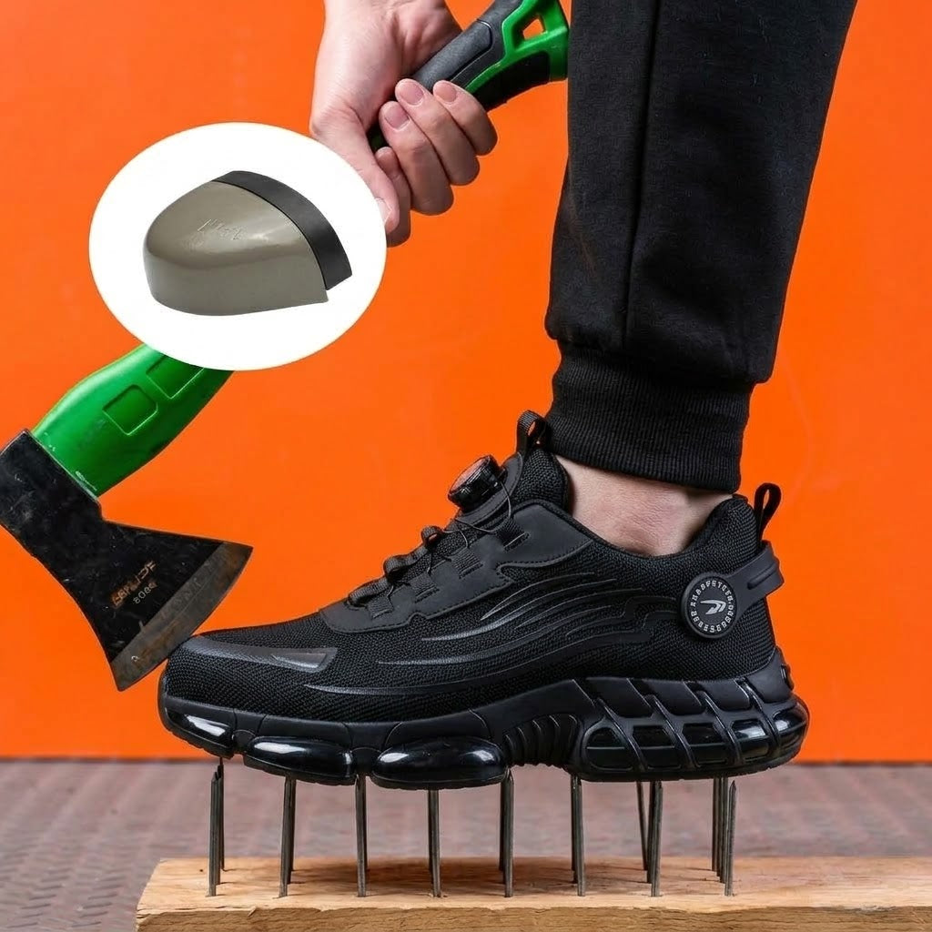 Men's Lightweight Safety Work Shoes with Impact-Resistant Toe