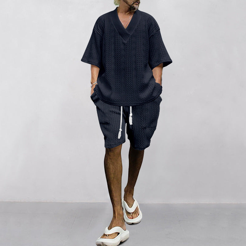 Men's Stylish Knit Shirt Set