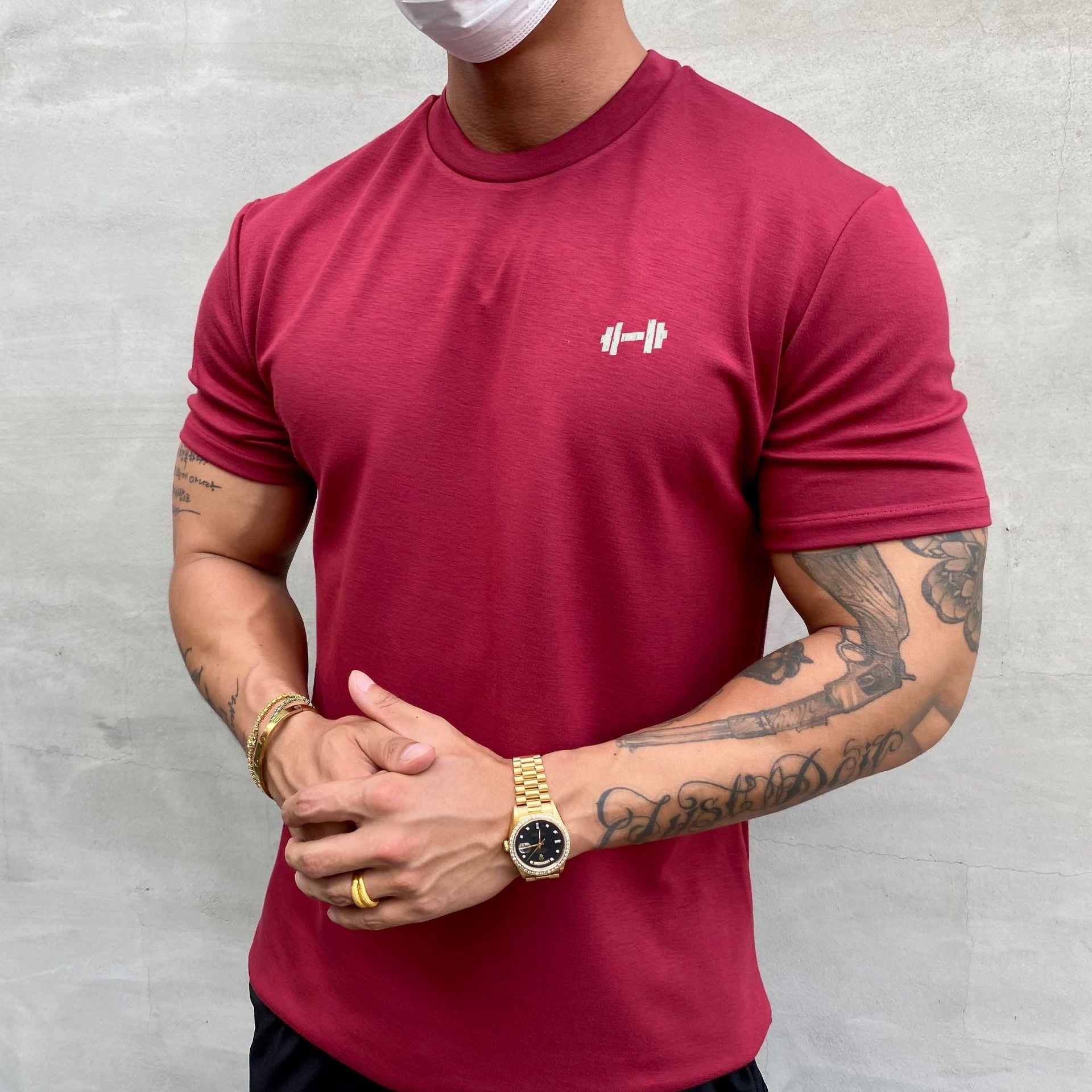 Reines Baumwolldehnungs-Sport-T-Shirt