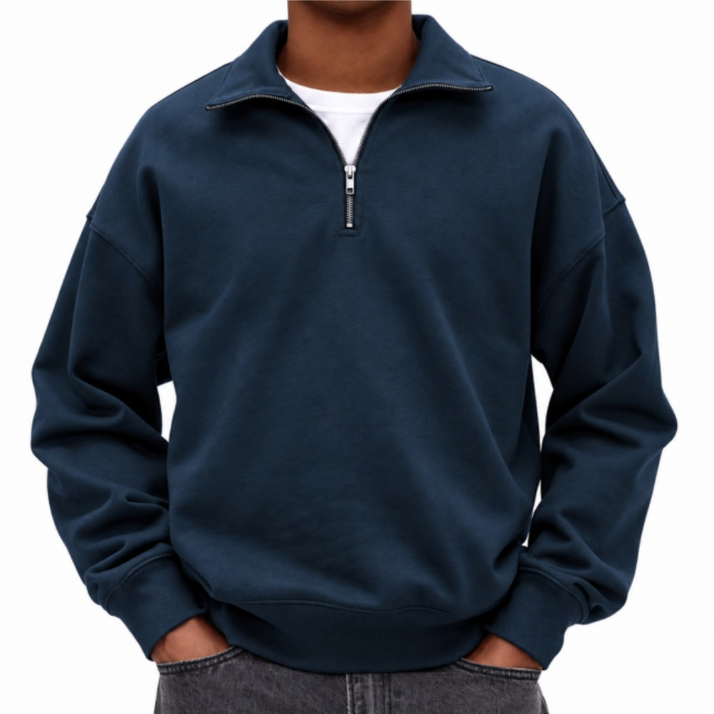 Men’s Casual Quarter-Zip Pullover Sweatshirt