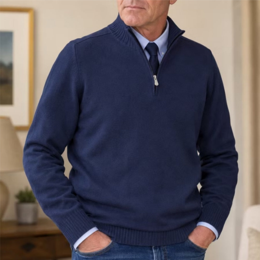Men's Classic Quarter-Zip Knit Sweater