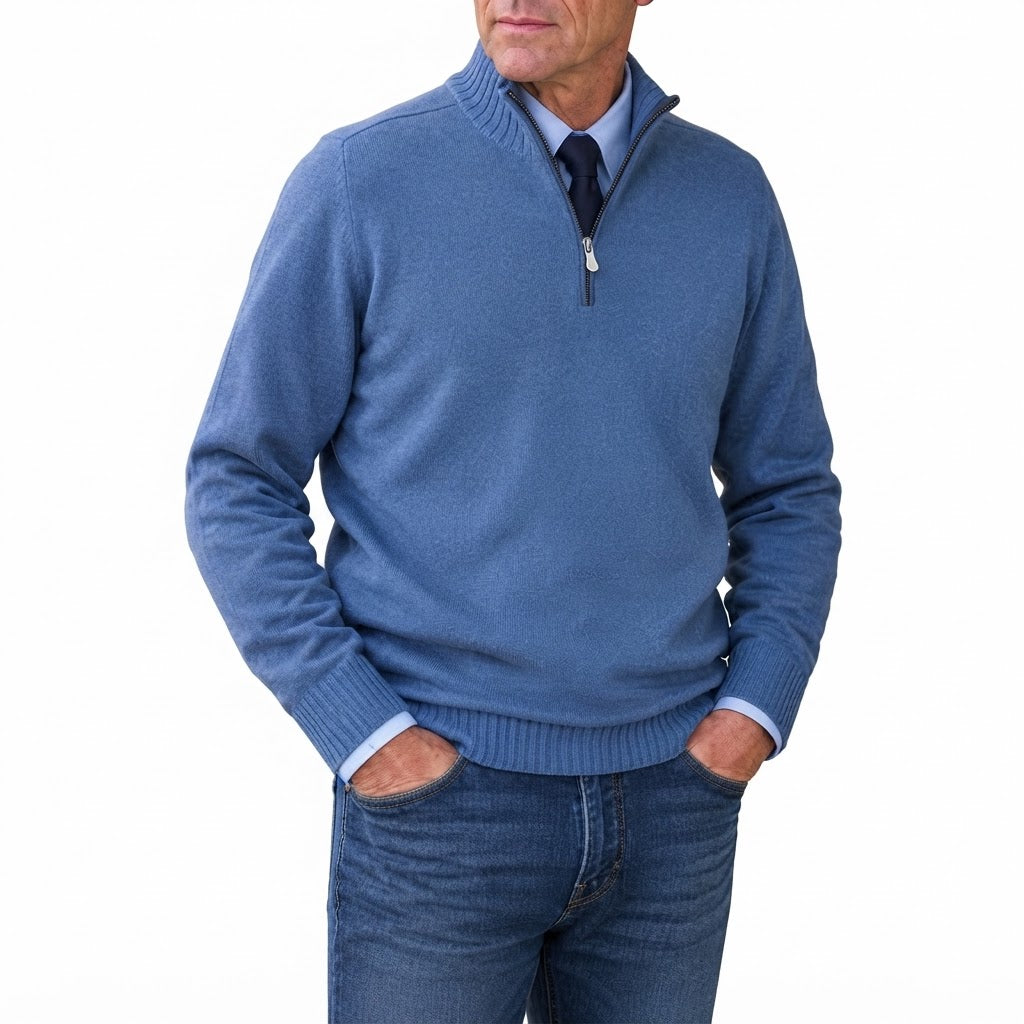Men's Classic Quarter-Zip Knit Sweater