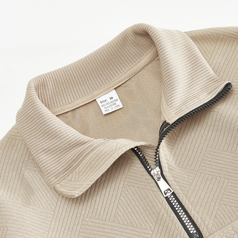 Men’s Heavyweight Knitted Jacquard Pullover Sweatshirt