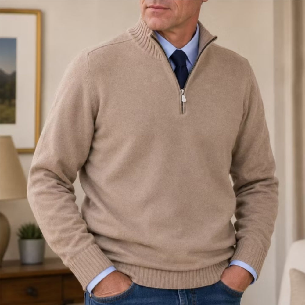 Men's Classic Quarter-Zip Knit Sweater