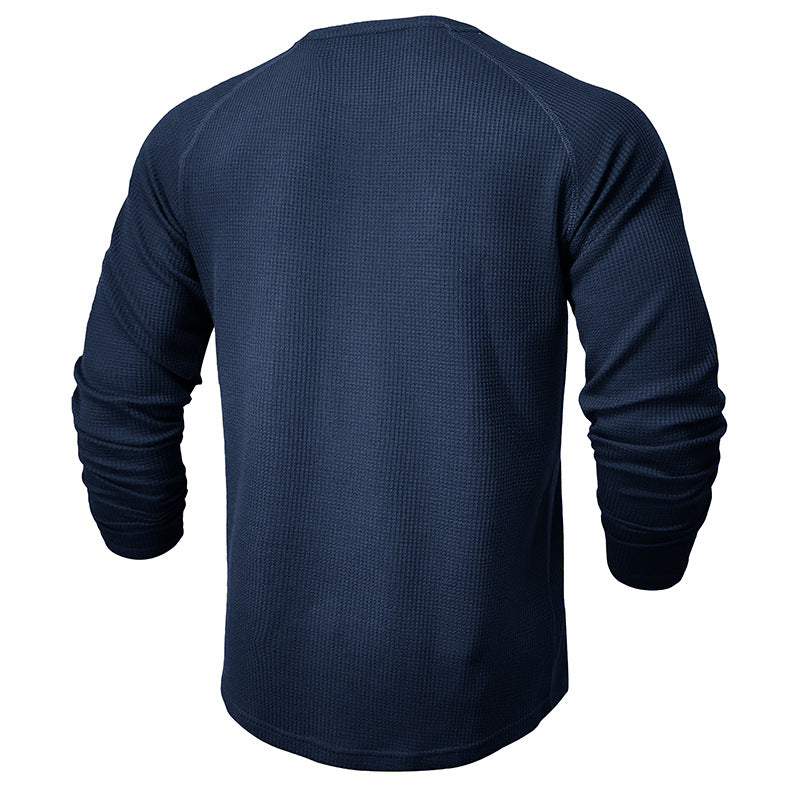 Herren-Langarm-Henley-Shirt