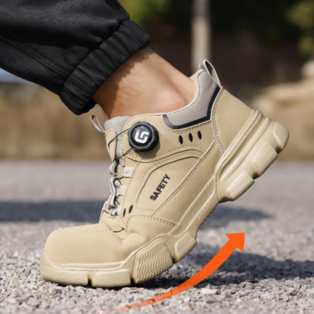 Men's lightweight khaki safety work shoes with smart dial closure - image 7