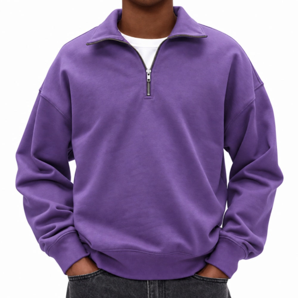 Men’s Casual Quarter-Zip Pullover Sweatshirt