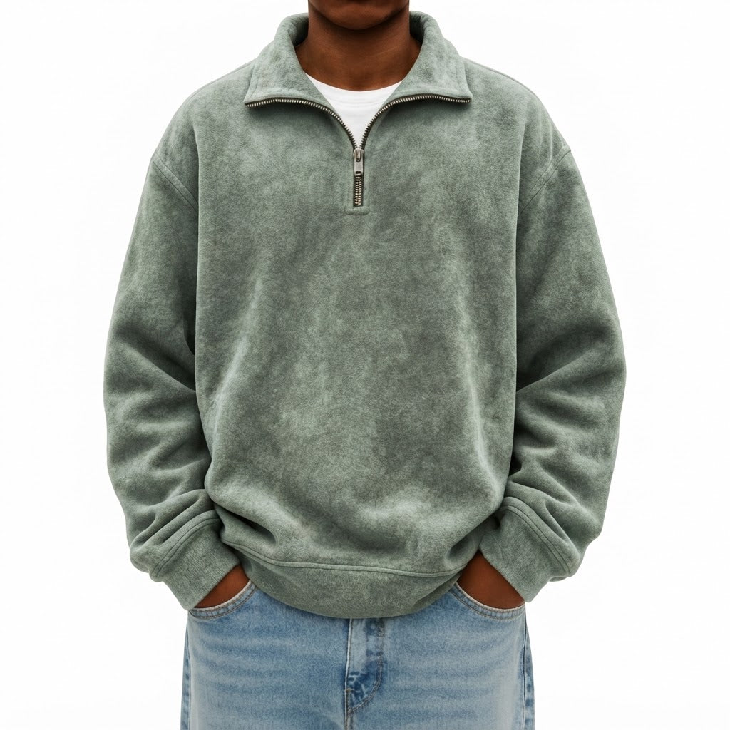Men's Soft Fleece Quarter-Zip Pullover Sweatshirt