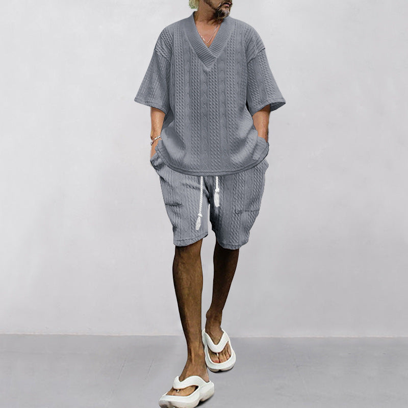 Men's Stylish Knit Shirt Set
