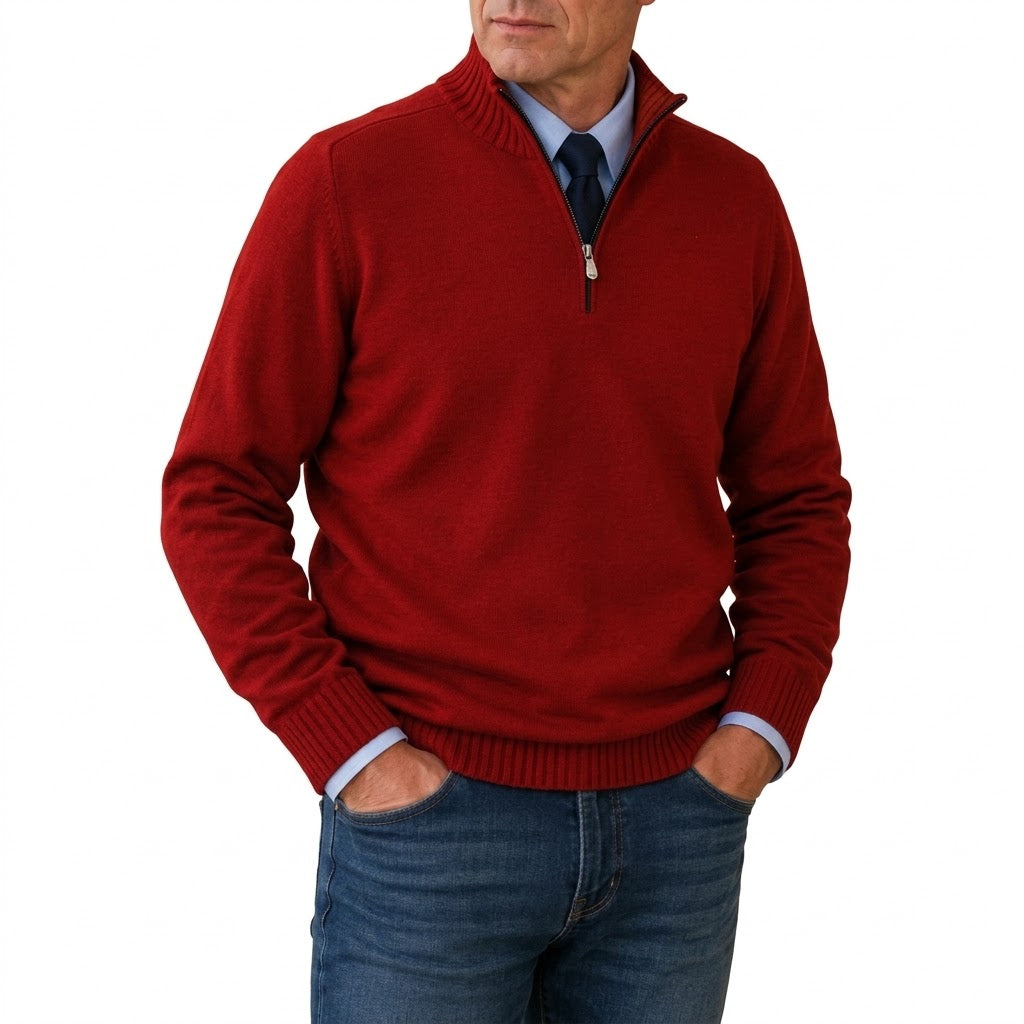 Men's Classic Quarter-Zip Knit Sweater
