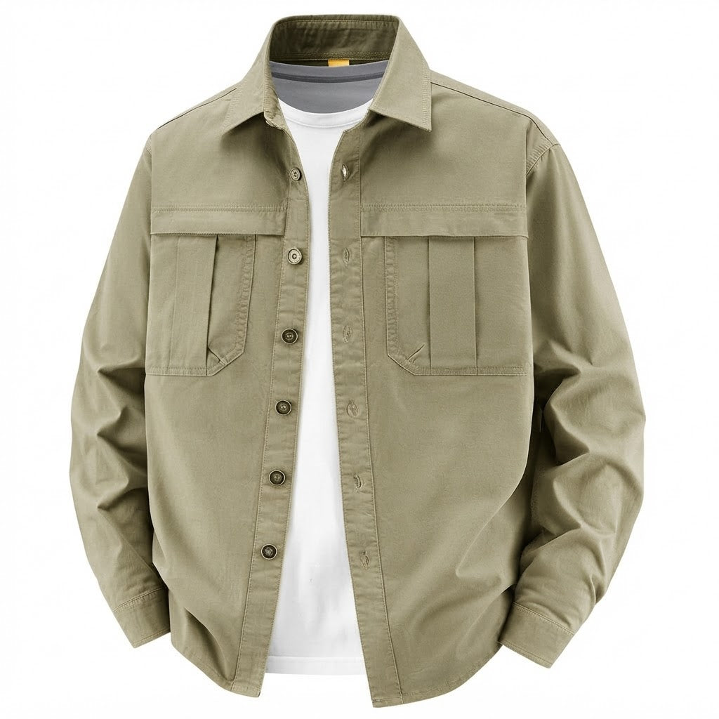 Men’s Washed Cotton Utility Shirt Jacket