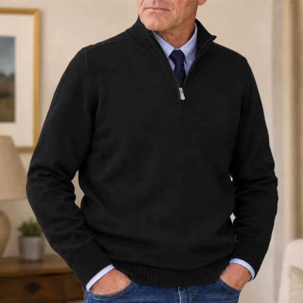 Men's Classic Quarter-Zip Knit Sweater
