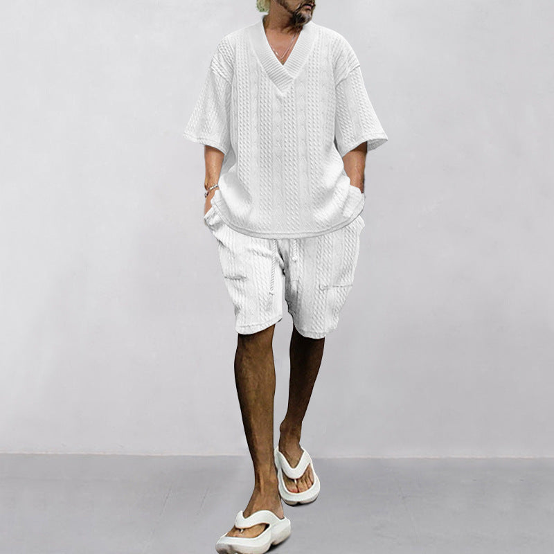Men's Stylish Knit Shirt Set