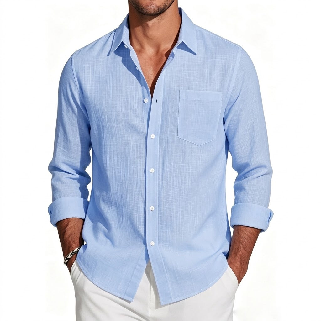 Men's Classic Cotton Linen Shirt