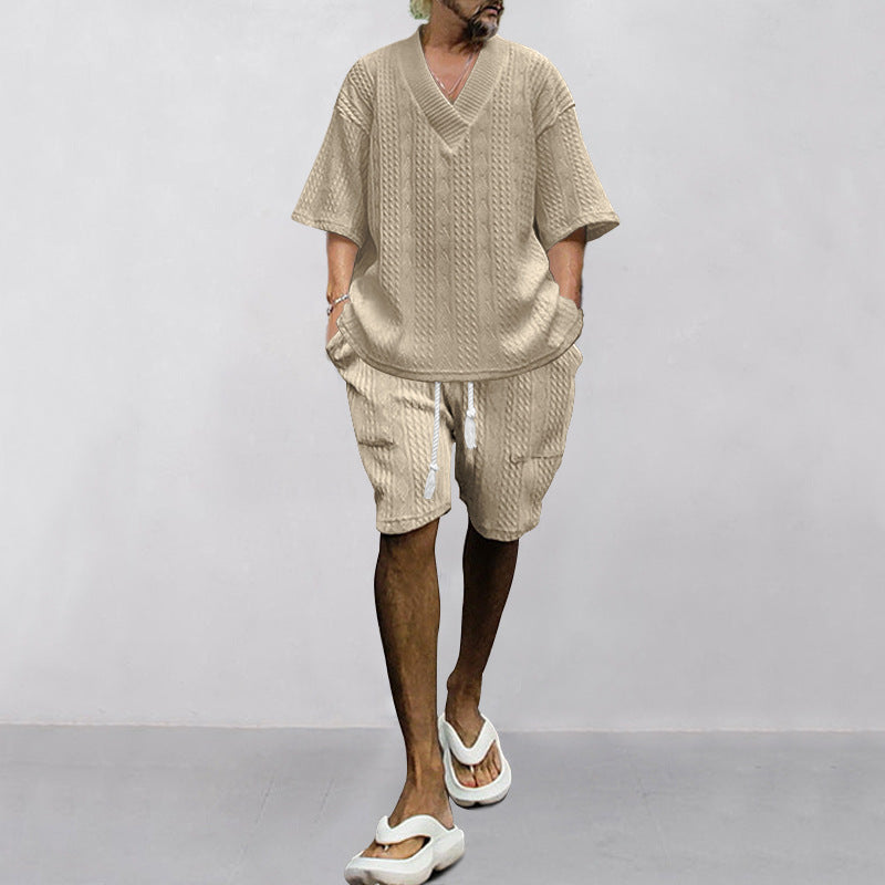 Men's Stylish Knit Shirt Set