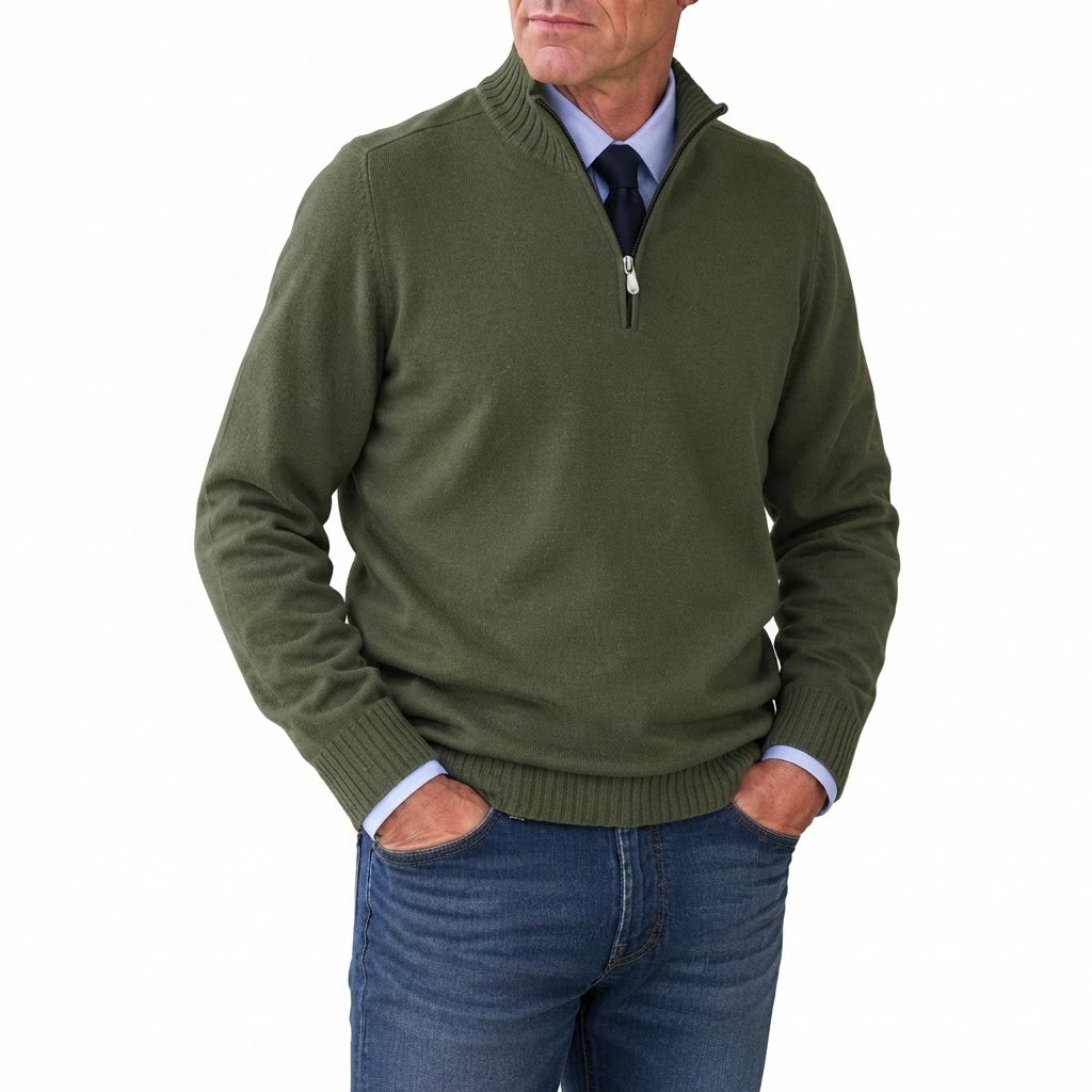 Men's Classic Quarter-Zip Knit Sweater