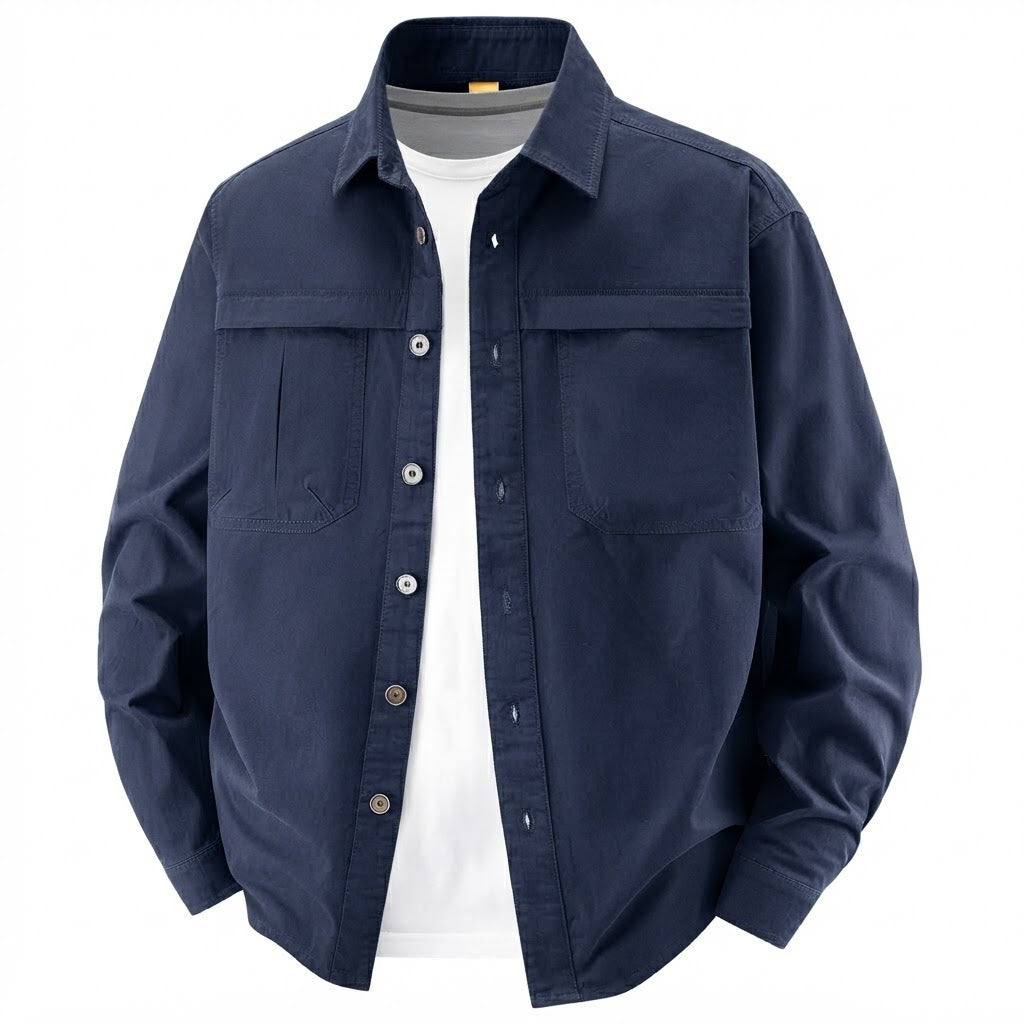 Men’s Washed Cotton Utility Shirt Jacket