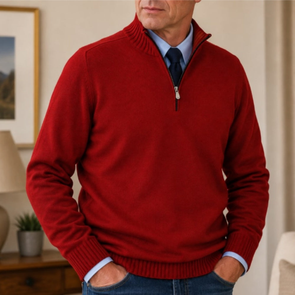 Men's Classic Quarter-Zip Knit Sweater