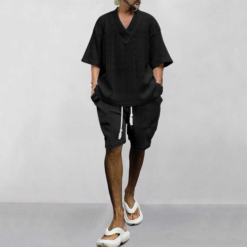 Men's Stylish Knit Shirt Set