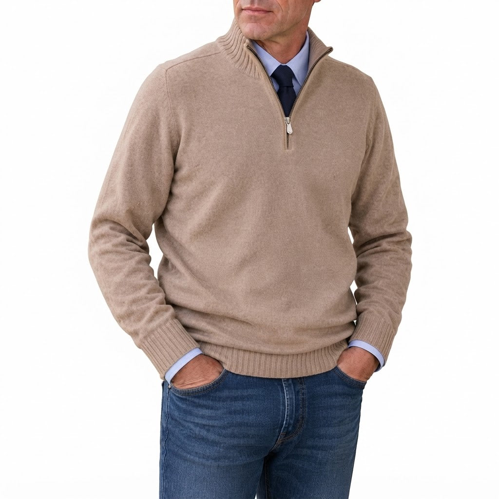Men's Classic Quarter-Zip Knit Sweater