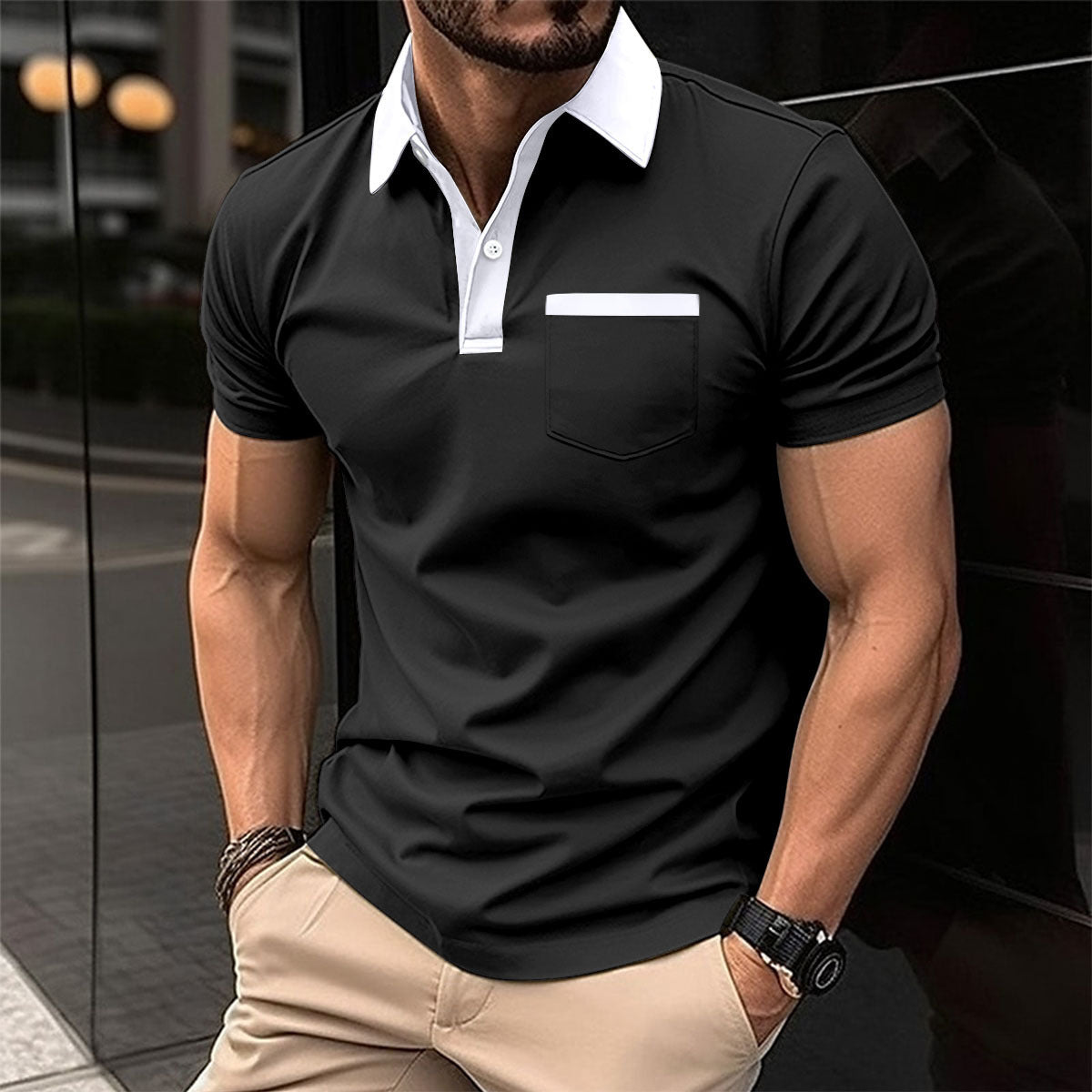 Men's Classic Contrast Polo Shirt Collection