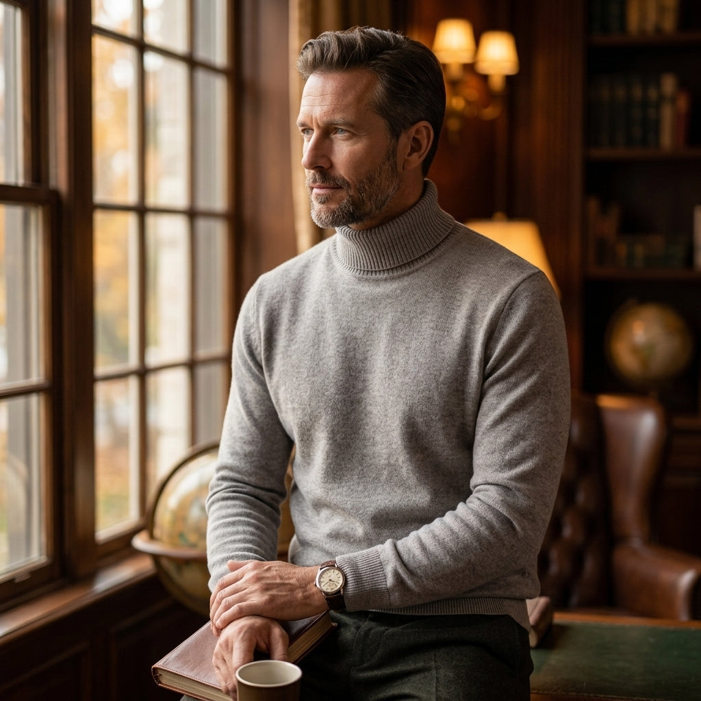 Men's Ribbed Turtleneck Sweater