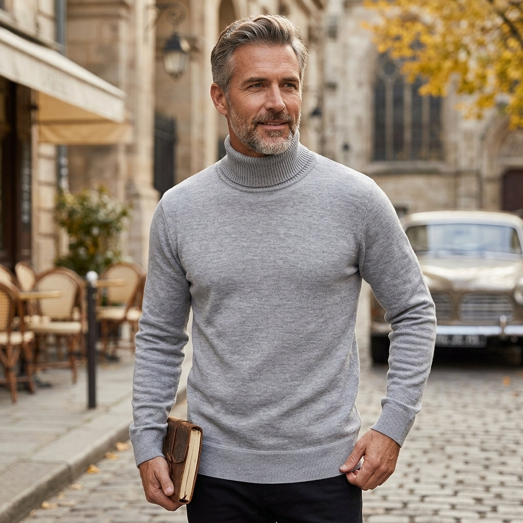 Men's Ribbed Turtleneck Sweater
