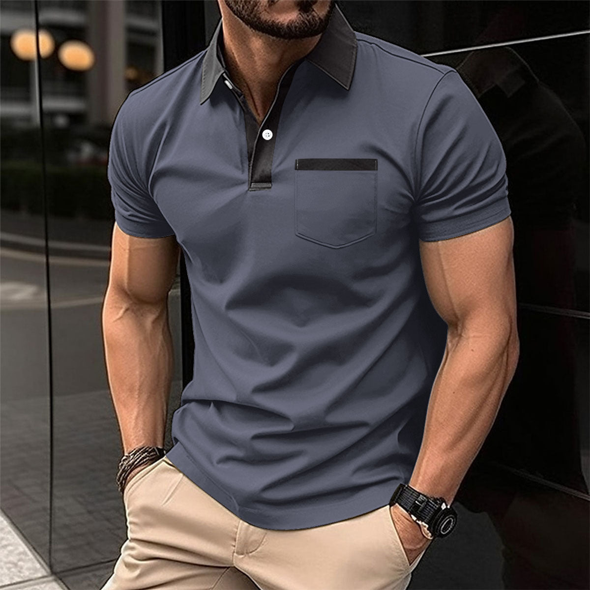 Men's Classic Contrast Polo Shirt Collection