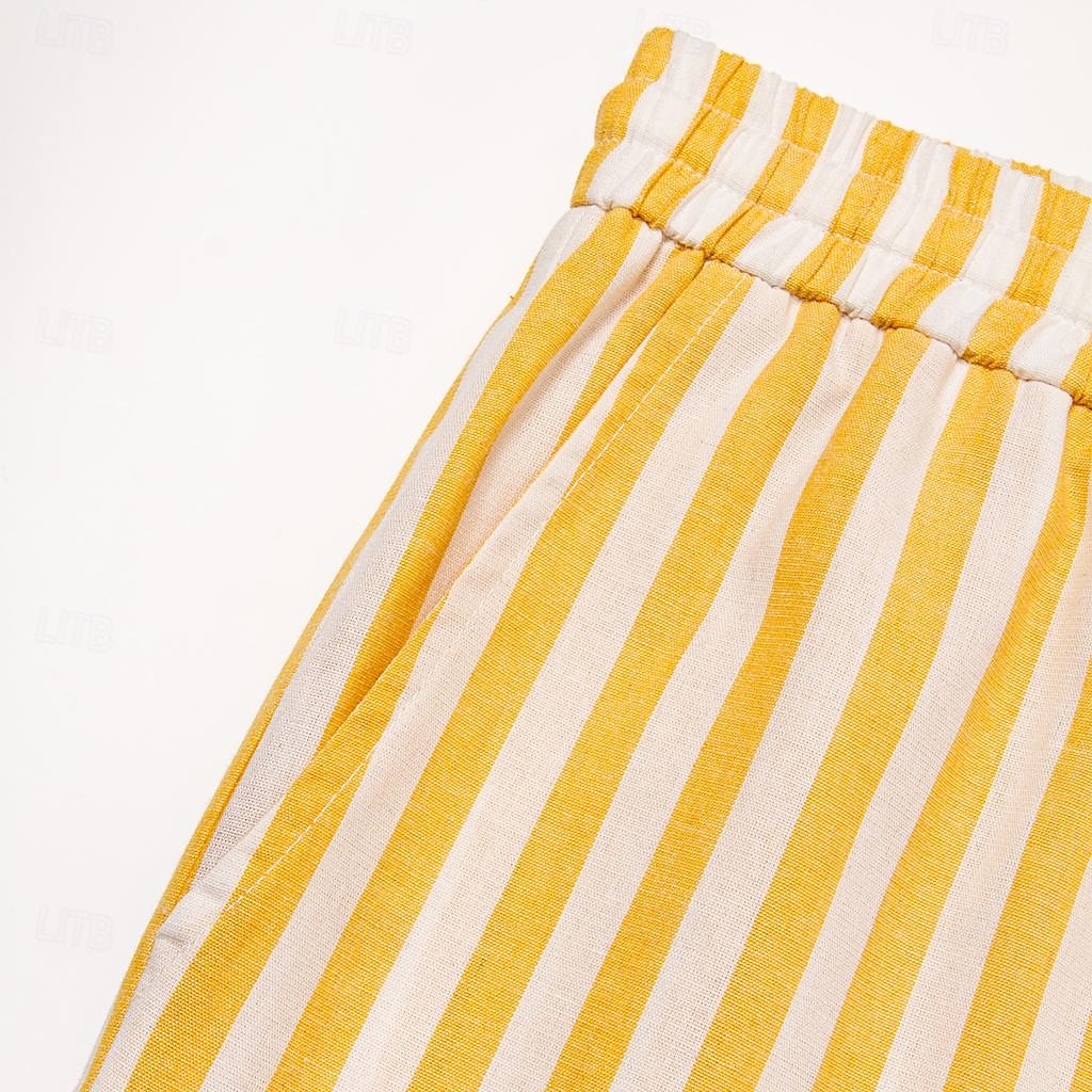 Stripe Linen Pants Trousers Summer Pants