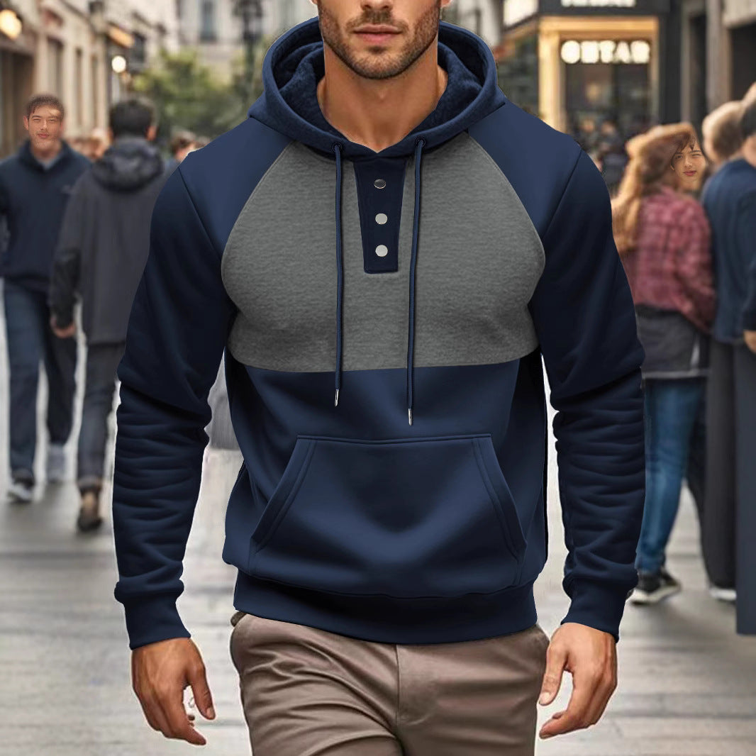 Men Premium Stylish Color-Block Hoodie