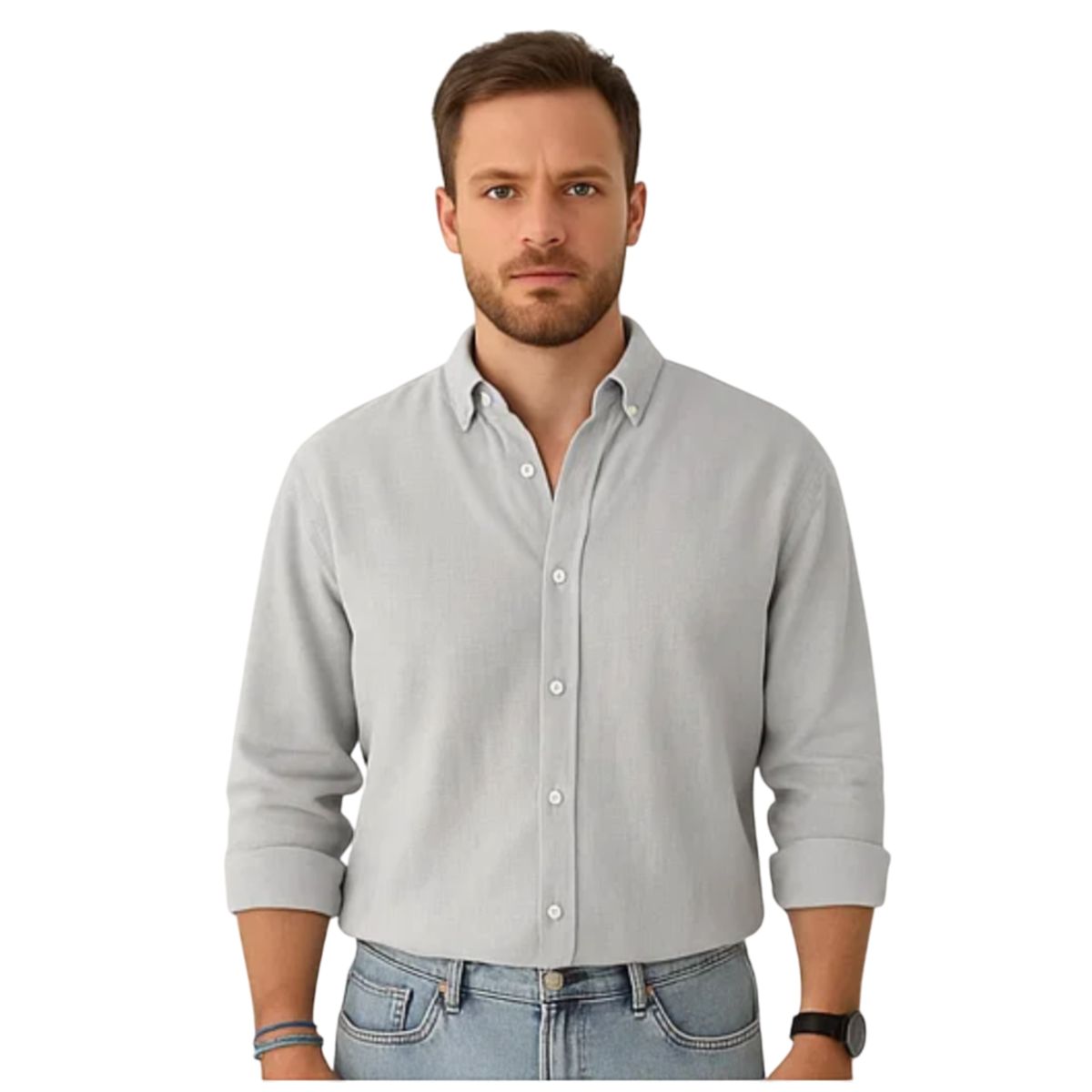Men’s Casual Long Sleeve Button-Down Cotton Shirt
