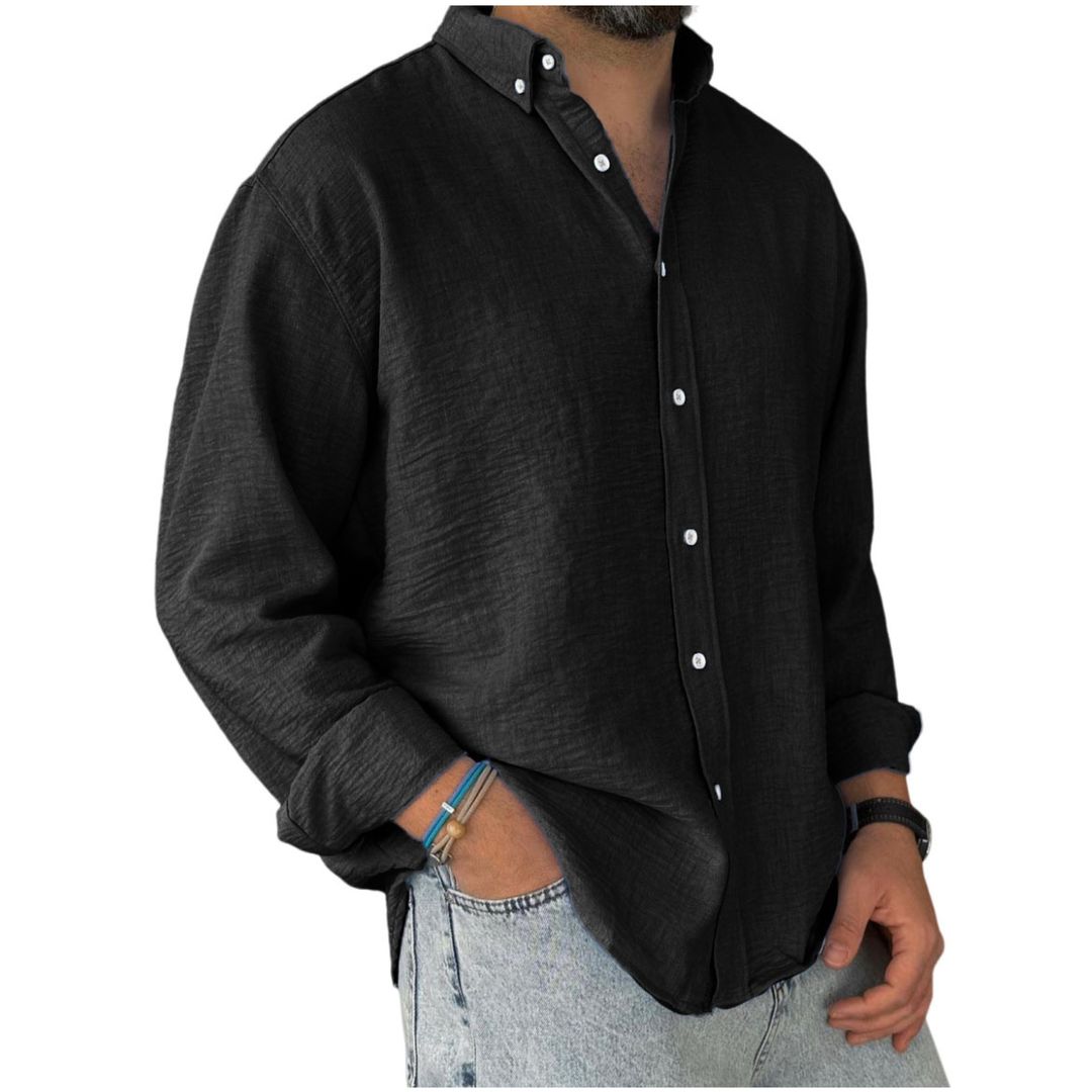 Men’s Casual Long Sleeve Button-Down Cotton Shirt