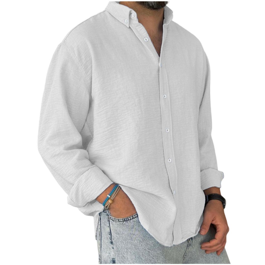 Men’s Casual Long Sleeve Button-Down Cotton Shirt
