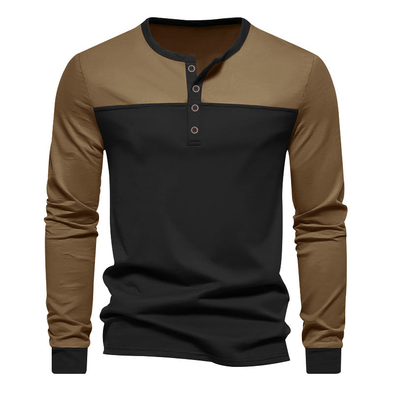 Men's Casual Multi-Color Button Placket Pullover