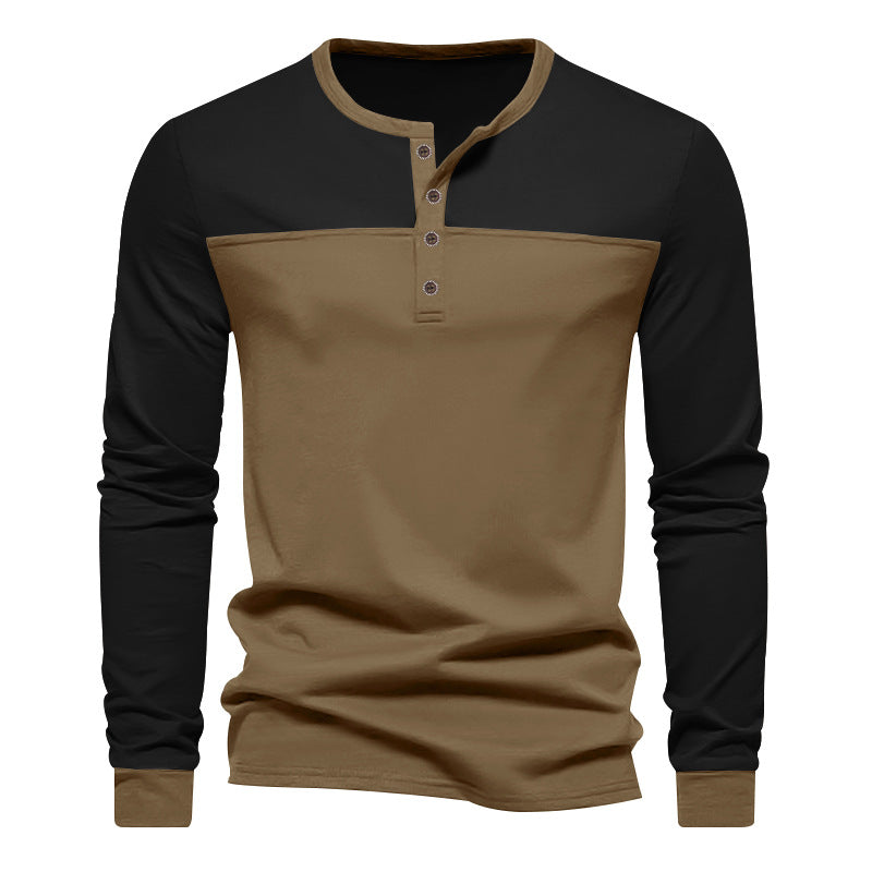 Men's Casual Multi-Color Button Placket Pullover