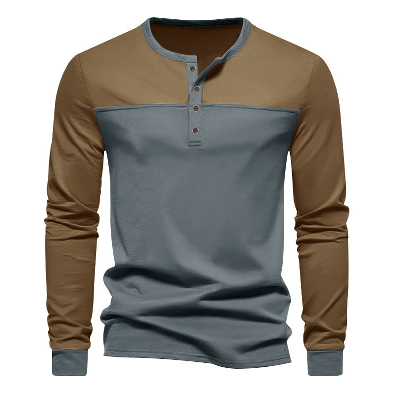 Men's Casual Multi-Color Button Placket Pullover