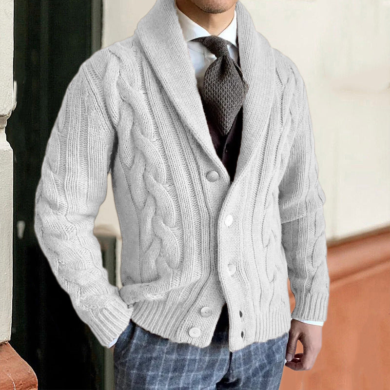 Men's Classic Cable Knit Button Cardigan