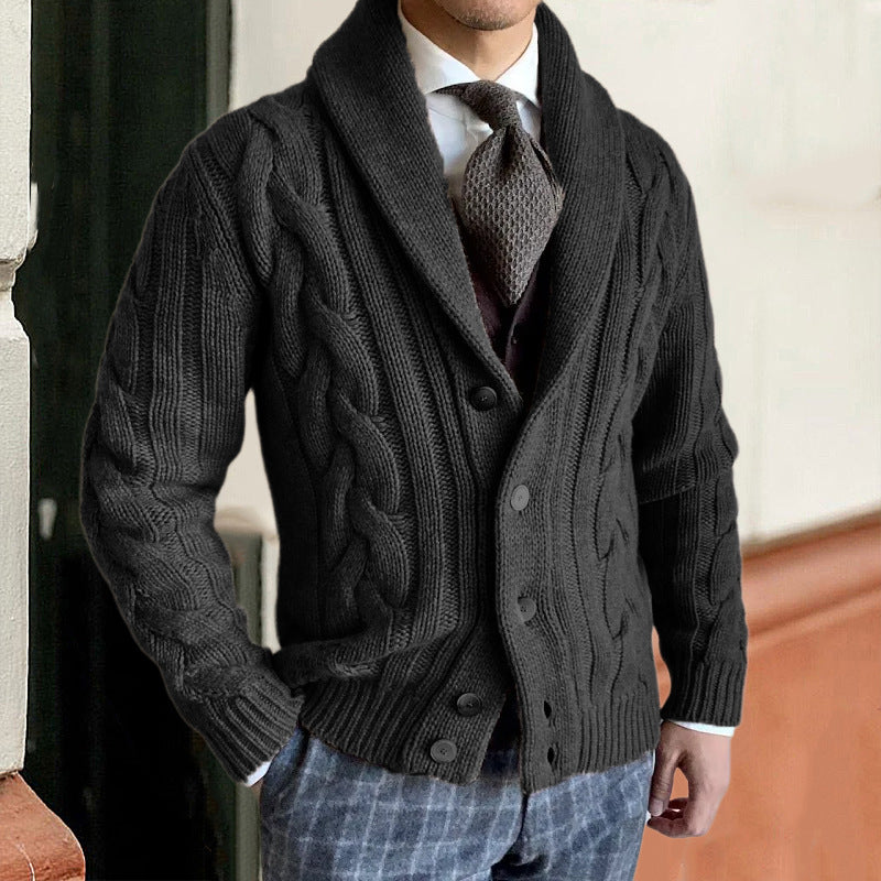 Men's Classic Cable Knit Button Cardigan