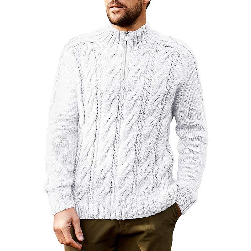 Men's Classic Cable Knit Half-Zip Sweater