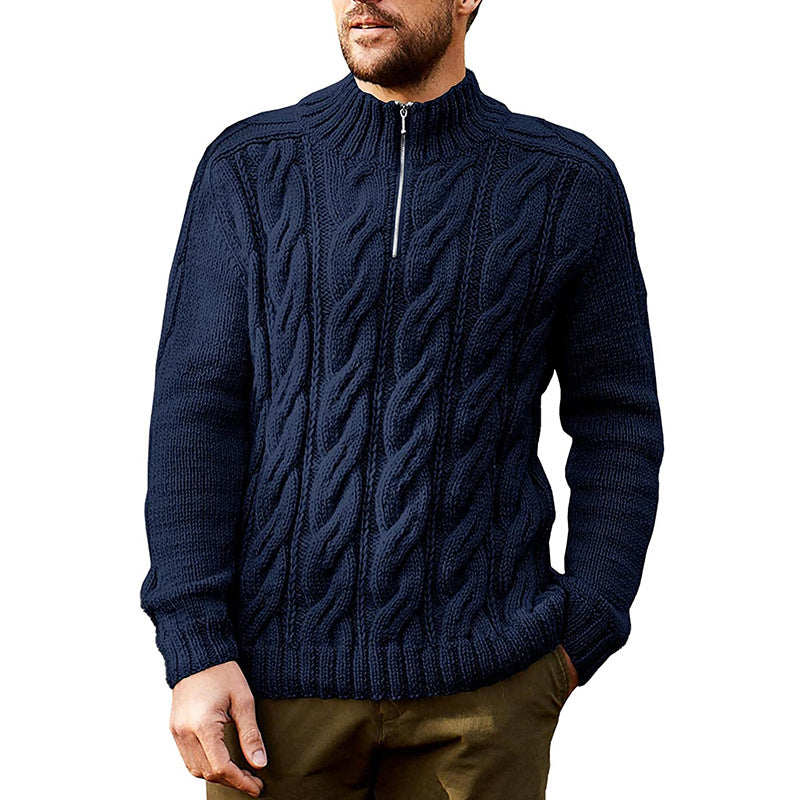 Men's Classic Cable Knit Half-Zip Sweater