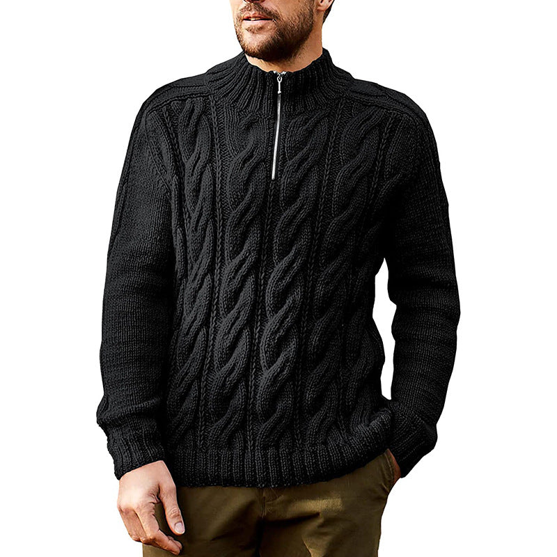 Men's Classic Cable Knit Half-Zip Sweater