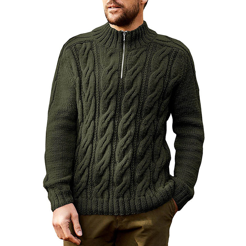 Men's Classic Cable Knit Half-Zip Sweater