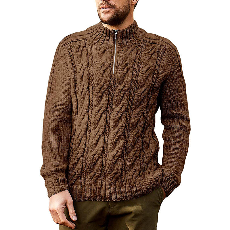 Men's Classic Cable Knit Half-Zip Sweater