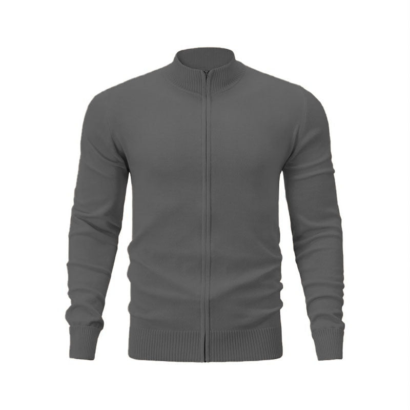 Men's Comfort Knitted Ribbed Zipper Sweater