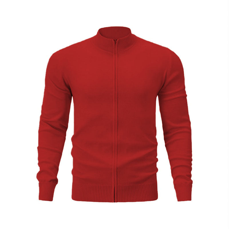 Men's Comfort Knitted Ribbed Zipper Sweater