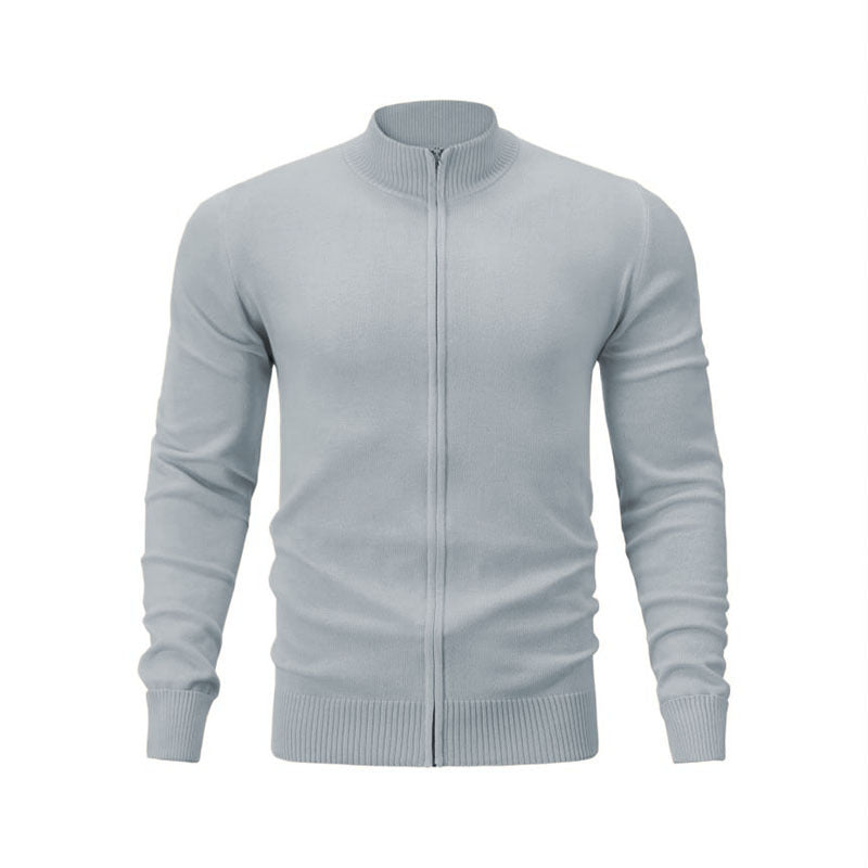 Men's Comfort Knitted Ribbed Zipper Sweater