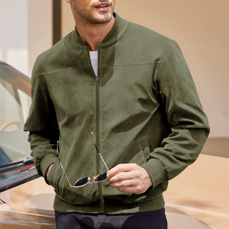 Men‘s Comfort Sleek Suede Bomber Jacket