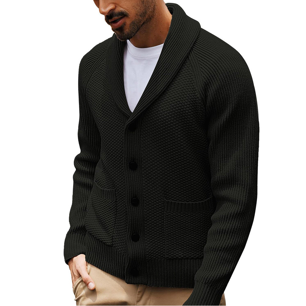 Men's Knitted Shawl Collar Cardigan