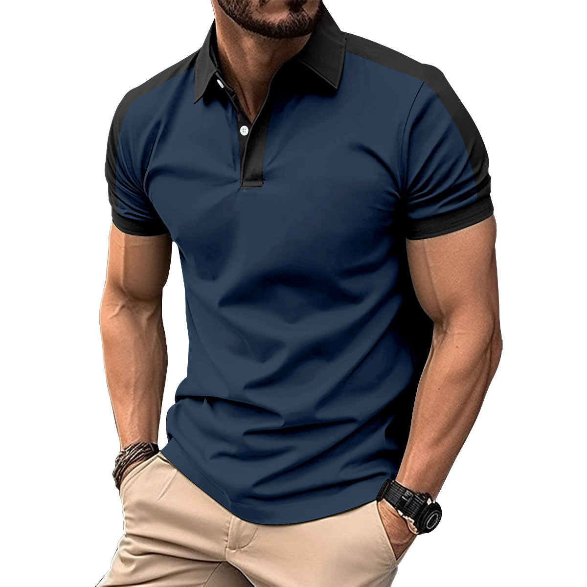 Men's Premium Color-Block Polo Shirts